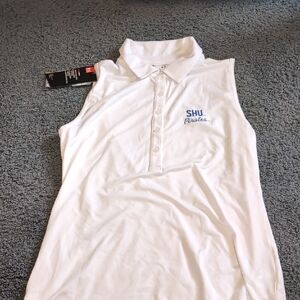 Seton Hall Pirates White Sleeveless Polo